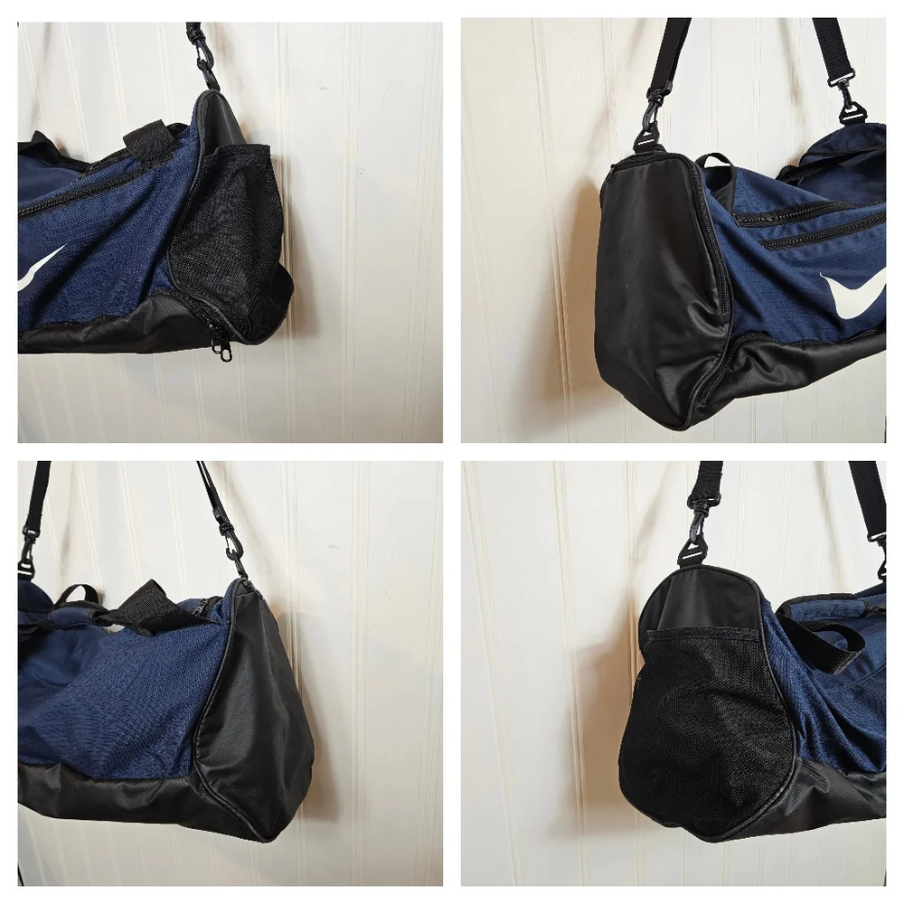 Nike Duffel Bag Brasilia Gym Travel Sports Overnight Midnight Navy Black White